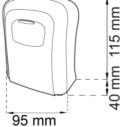 NYCKELSKÅP 103 SVARTGRÅ 115X95MM
