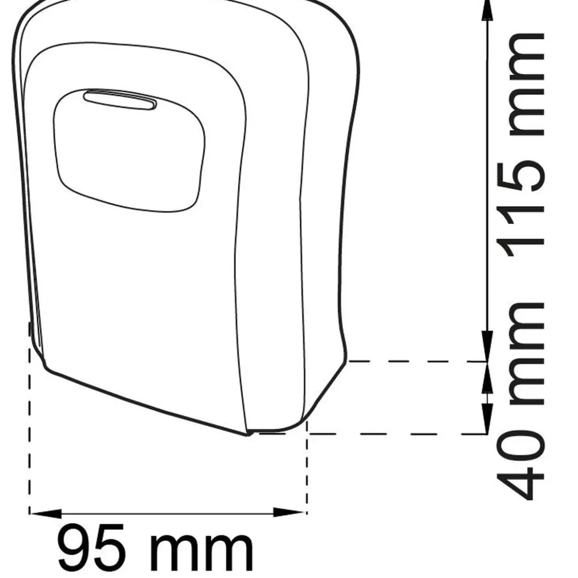 NYCKELSKÅP 103 SVARTGRÅ 115X95MM