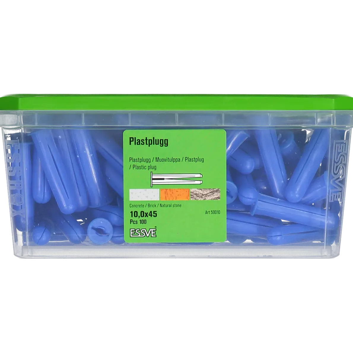 PLASTPLUGG BLÅ 10X45 100ST
