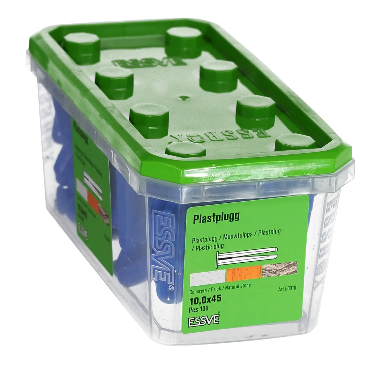 PLASTPLUGG BLÅ 10X45 100ST