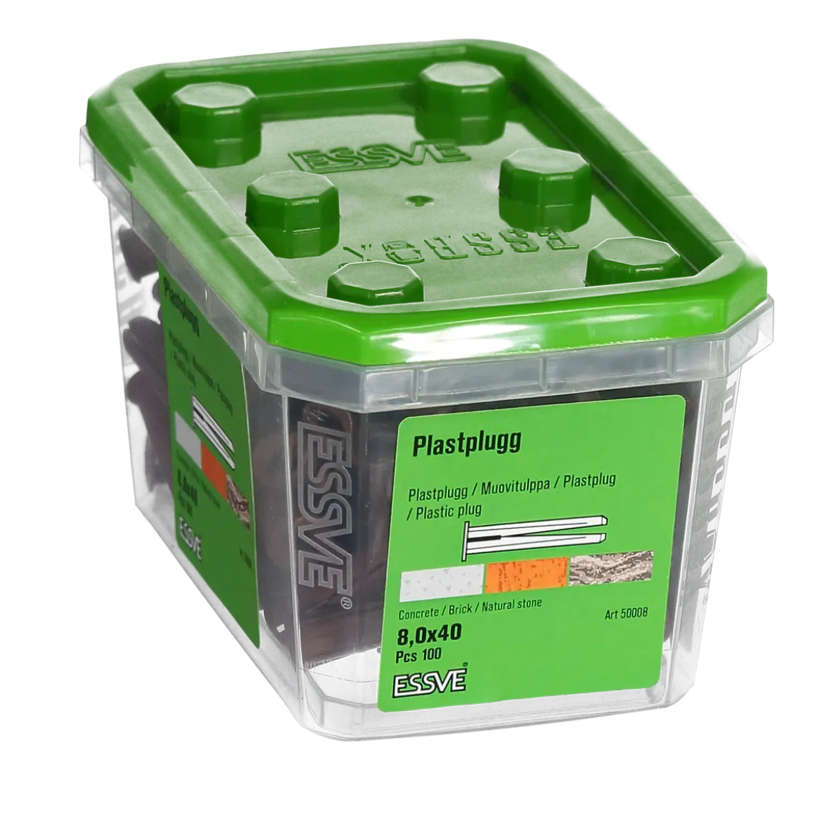 PLASTPLUGG BRUN 8X40 100ST