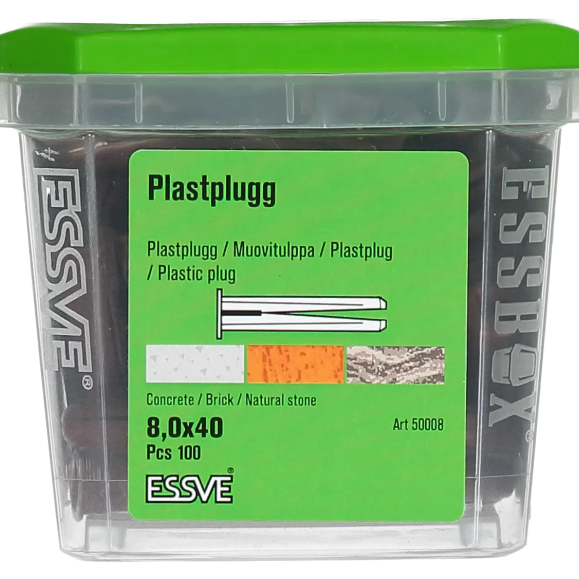 PLASTPLUGG BRUN 8X40 100ST