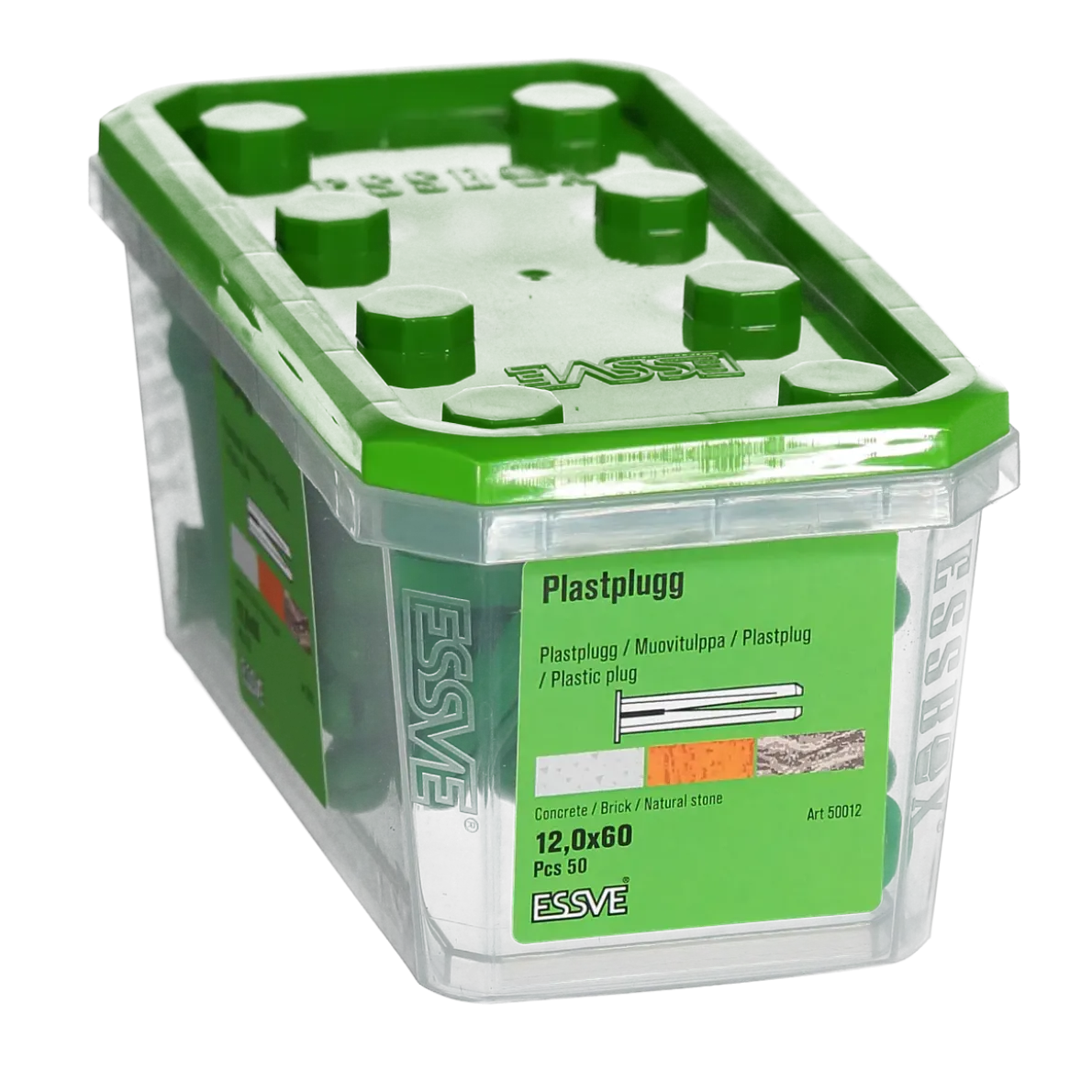 PLASTPLUGG GRÖN 12X60 50ST