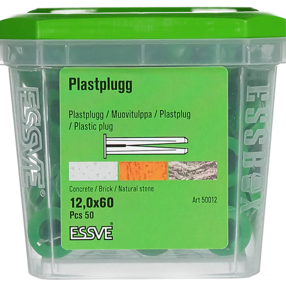 PLASTPLUGG GRÖN 12X60 50ST