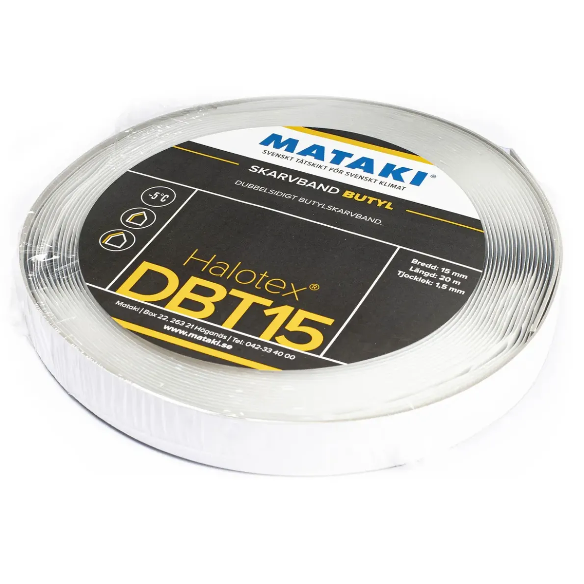 SKARVBAND HALOTEX DBT15 BUTYL 1,5X15MM 20M