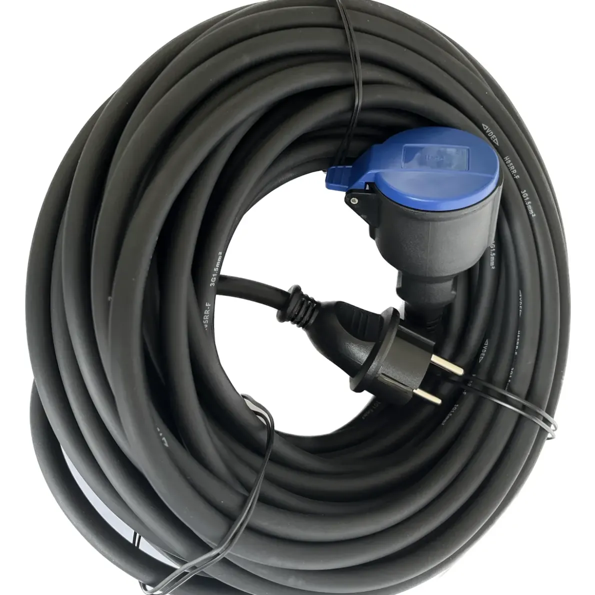 SKARVSLADD GUMMI IP44 10M SVART 3G1.5 H05RR-F