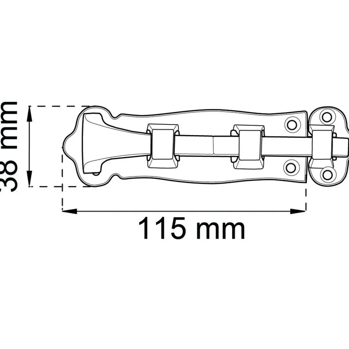 SKJUTREGEL SMIDE 115MM