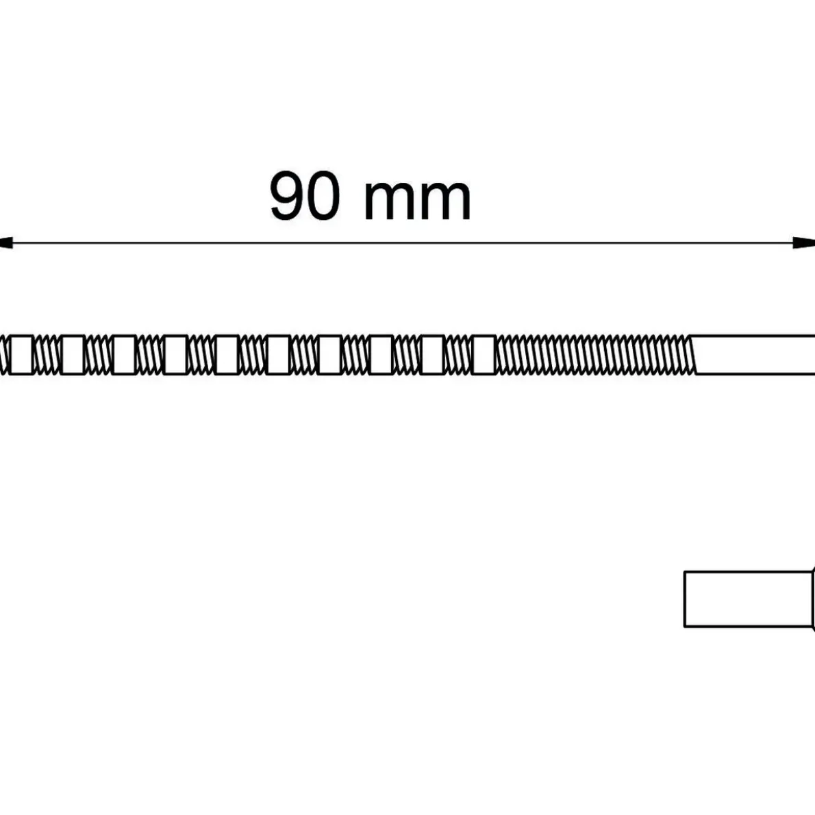 SKRUV M NIPPEL 9-90-7 MÄSS M4X90MM 2ST