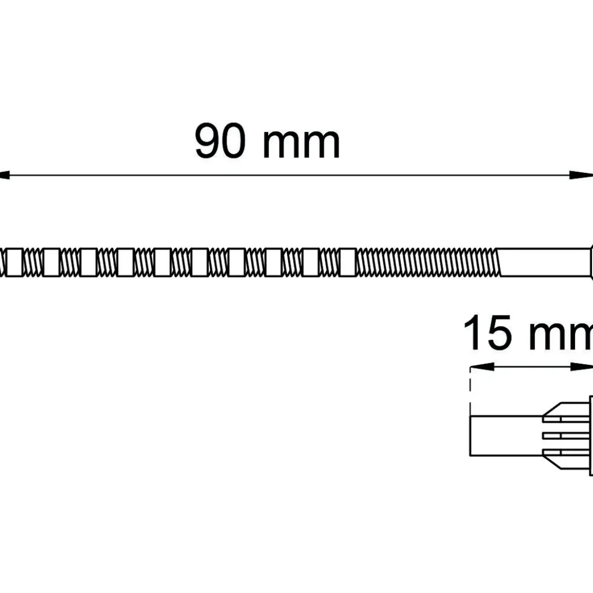 SKRUV M NIPPEL 4-90-8 MÄSS M5X90MM 2ST