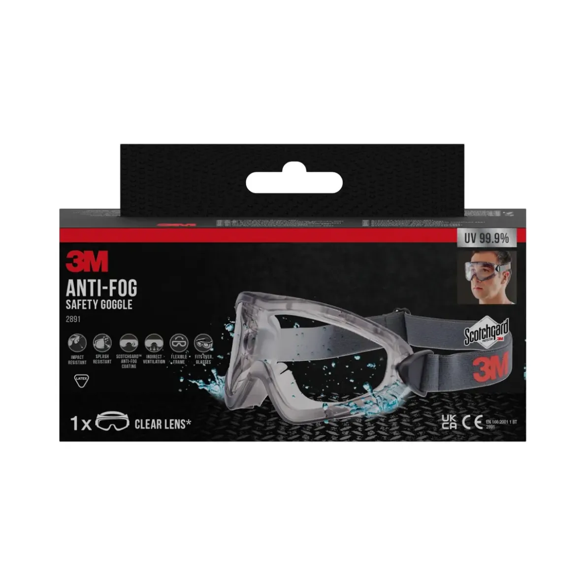 SKYDDSGLASÖGON 2891 SCOTCHGARD ANTI-FOG SAFETY GOGGLES