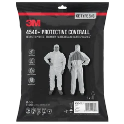 SKYDDSOVERALL 4540+ CE TYP 5/6 VIT MED BLÅ TRIANGEL XL