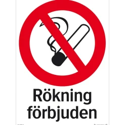 SKYLT RÖKNING FÖRBJUDEN 34-5714 297X210MM