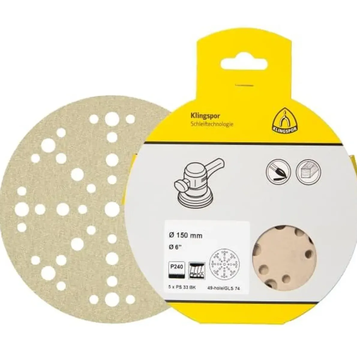 SLIPRONDELL PS33BK GLS5 DIY KARDBORRE K240 125MM 5ST