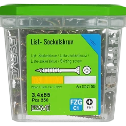 SOCKELSKRUV PH2 GULKROMATERAD 3,4X55 250ST