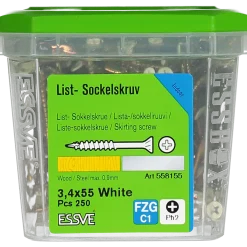 SOCKELSKRUV PH2 VITLACKERAD 3,4X55 250ST