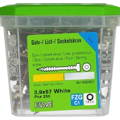SOCKELSKRUV TX10 VITLACKERAD 3,9X57 250ST