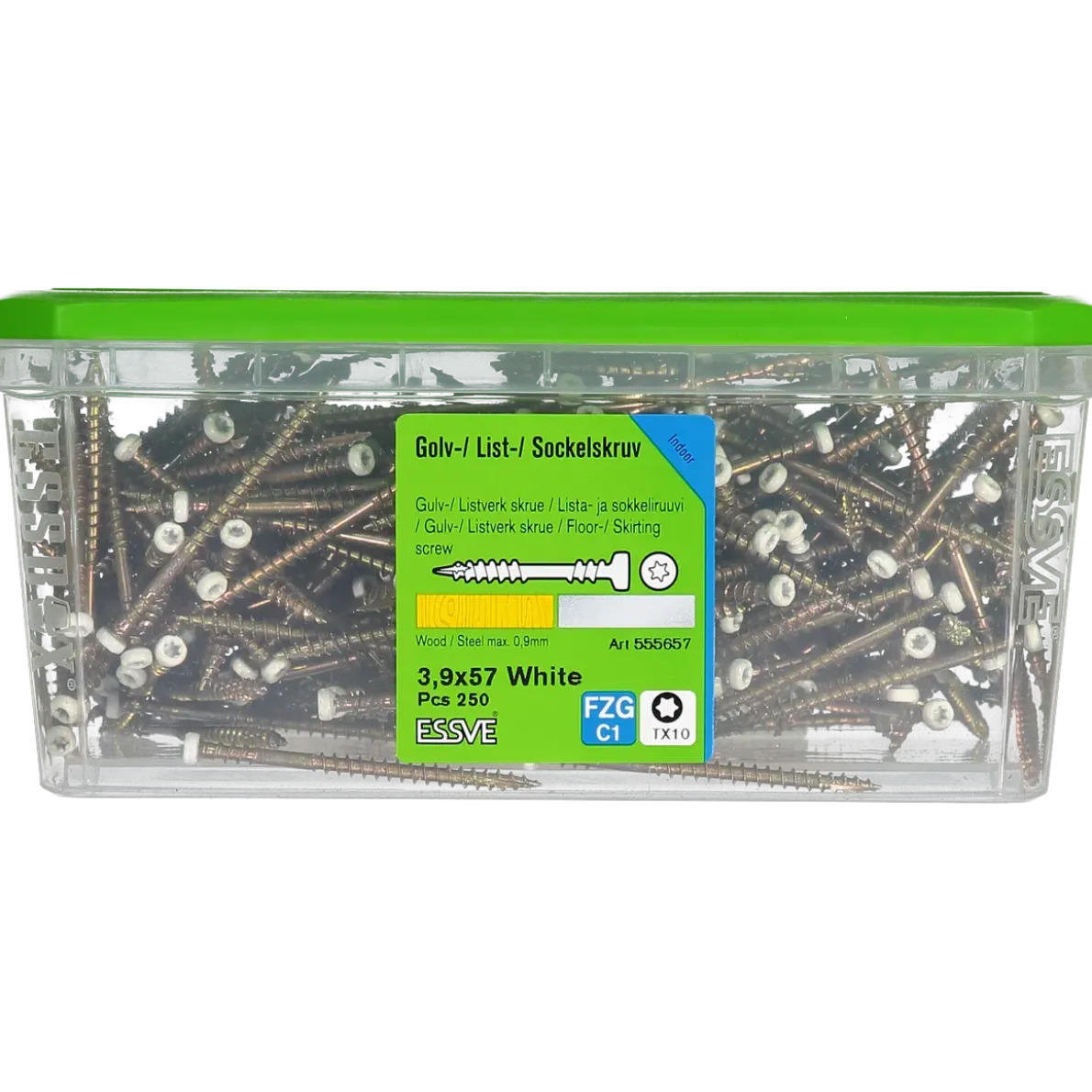 SOCKELSKRUV TX10 VITLACKERAD 3,9X57 250ST