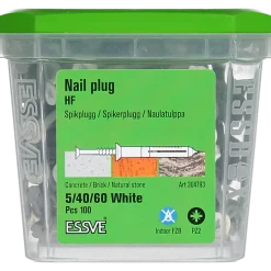 SPIKPLUGG HF MED FÖRSÄNKT KRAGE VIT 5/40/60 100ST