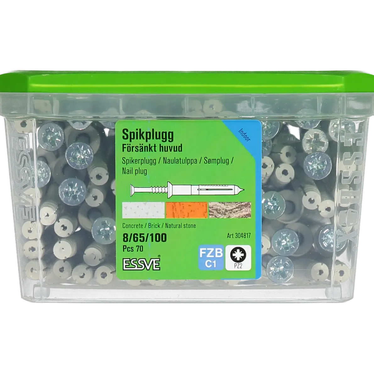 SPIKPLUGG MED FÖRSÄNKT KRAGE FZB 8X100 70ST