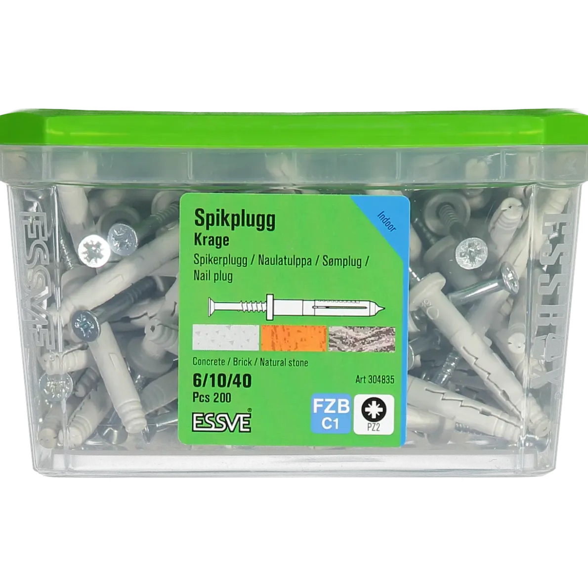 SPIKPLUGG MED KRAGE FZB 6X40 200ST