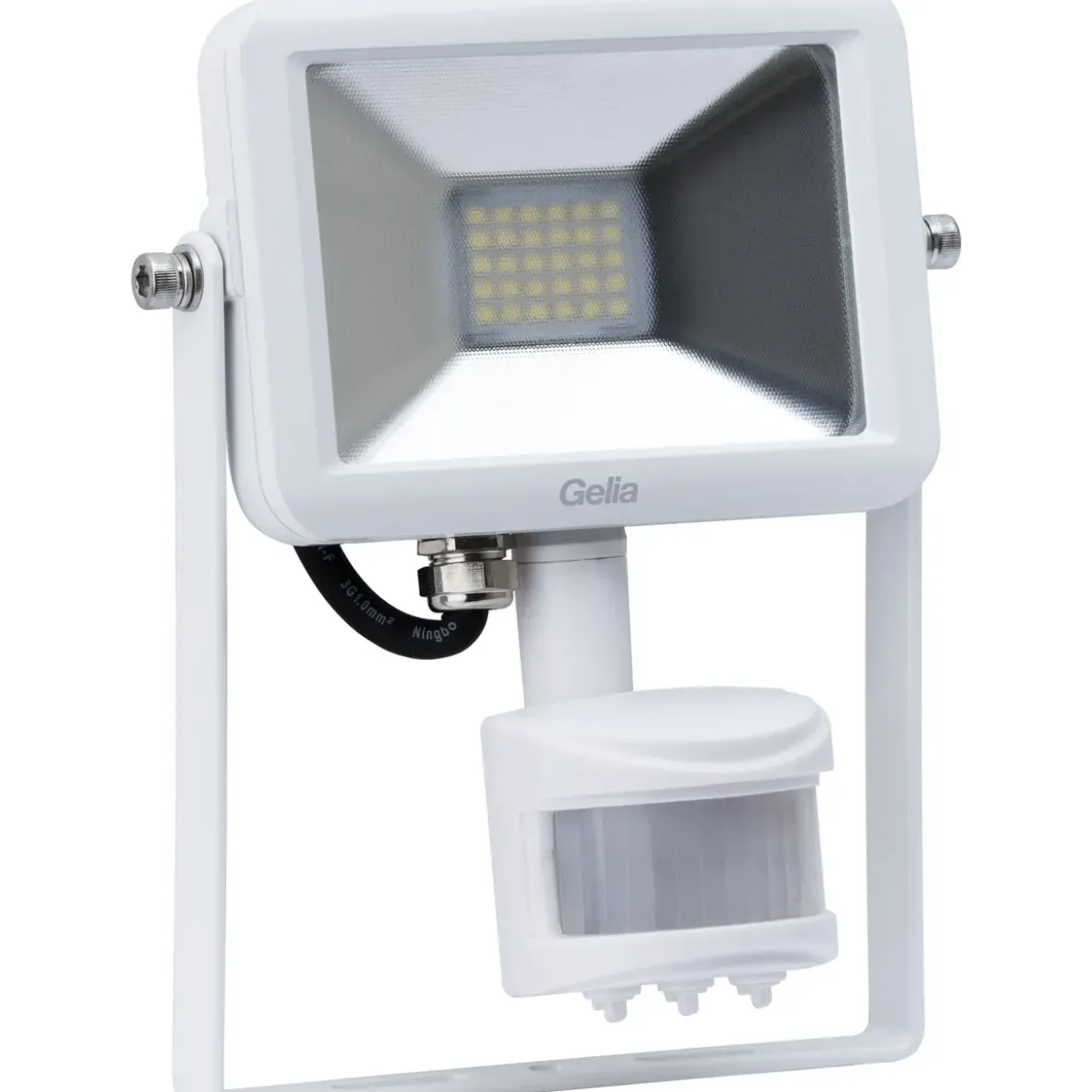 STRÅLKASTARE LED 20W VIT M IR IP44 0,5M KABEL MED STICKPROPP