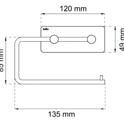TOALETTPAPPERSHÅLLARE ANGLE SVART 100X135MM