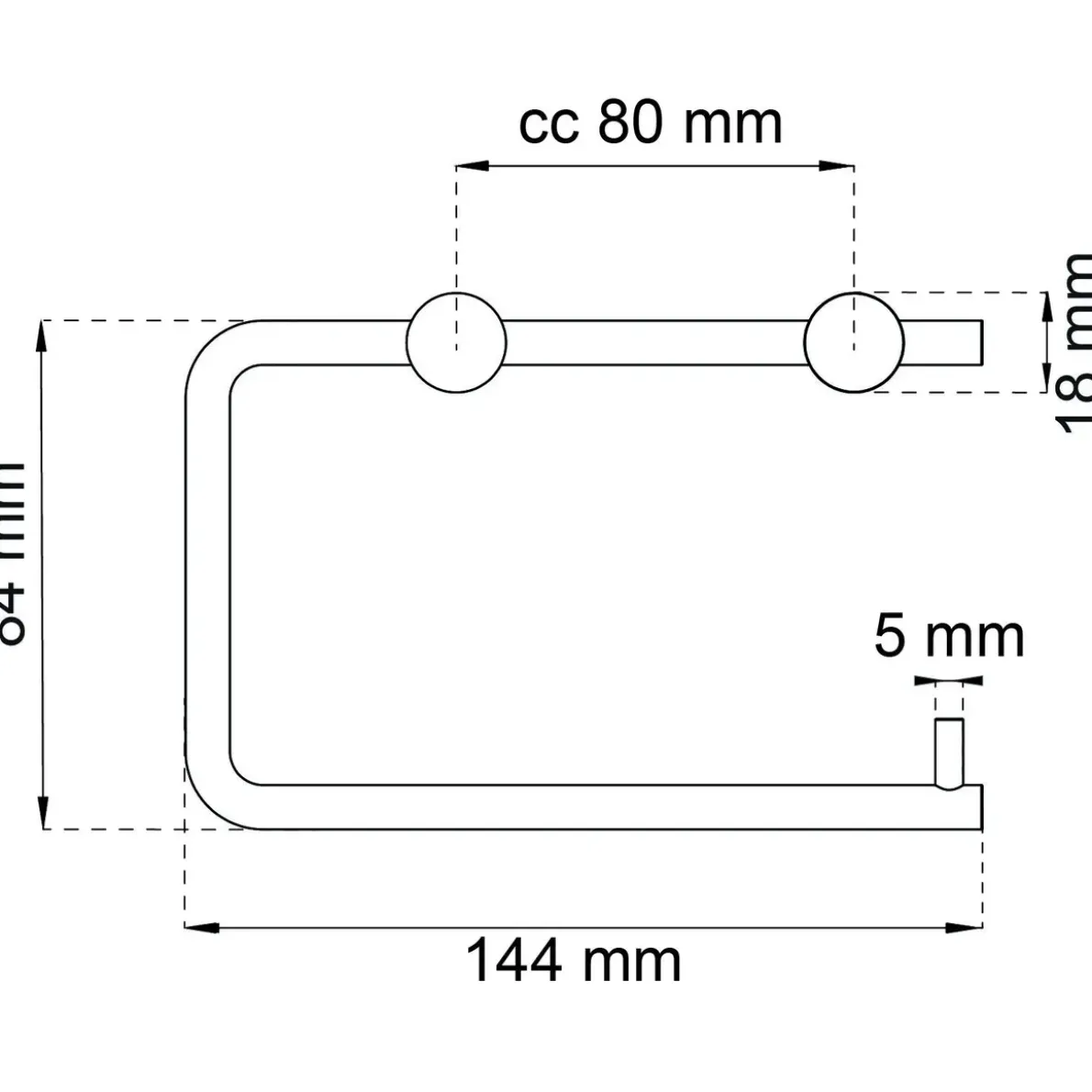 TOALETTPAPPERSHÅLLARE 1368 SVART 84X144MM