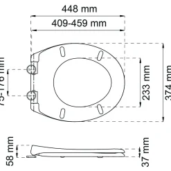 TOALETTSITS STANDARD SVART CC75-176MM