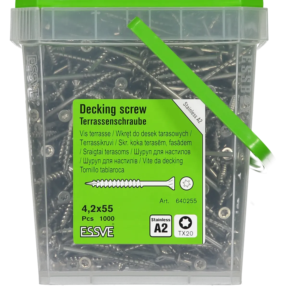 TRALLSKRUV CLASSIC ROSTFRI A2 TX20 4,2X55 1000ST