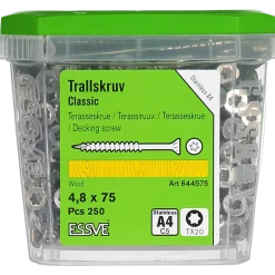 TRALLSKRUV CLASSIC ROSTFRI A4 SYRAFAST TX20 4,8X75 250ST