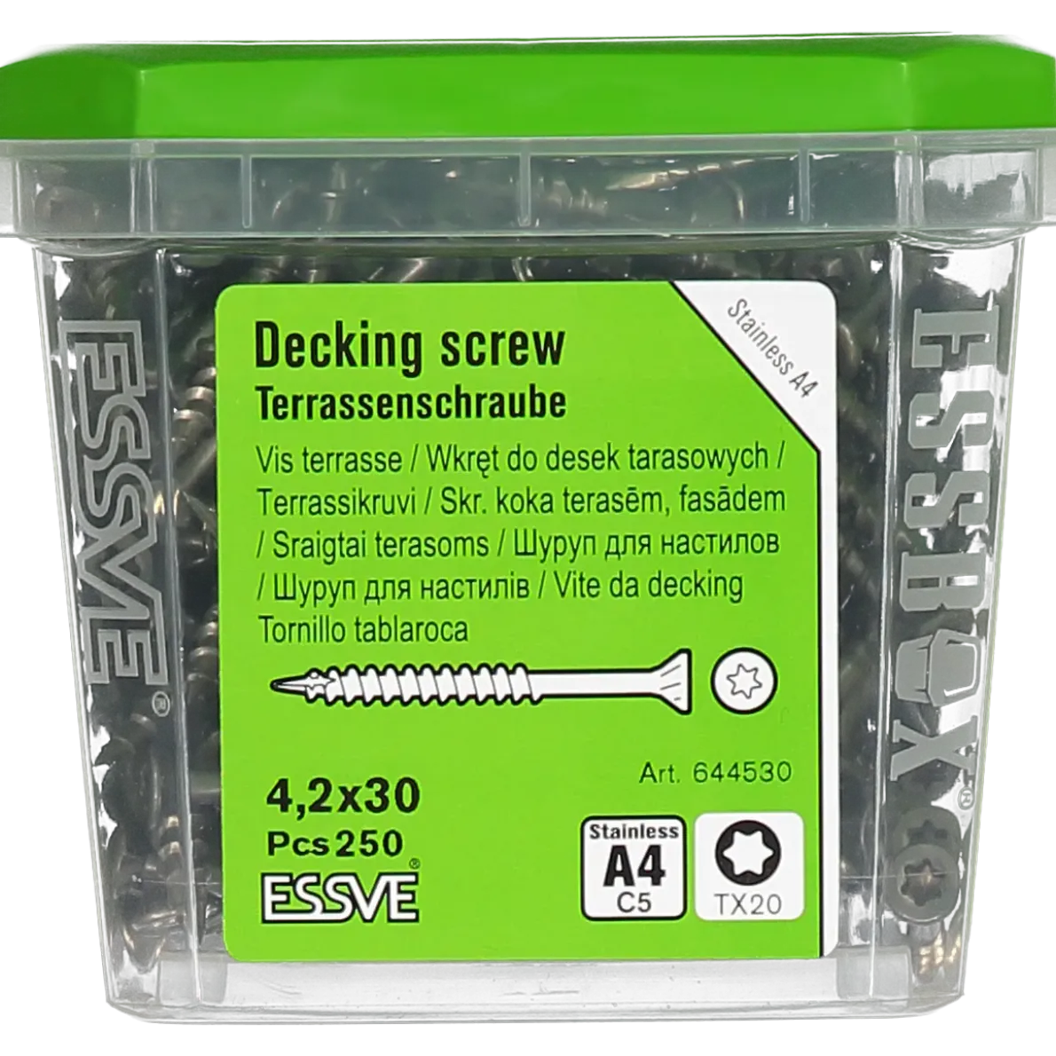 TRALLSKRUV CLASSIC ROSTFRI A4 SYRAFAST TX20 4,2X30 250ST