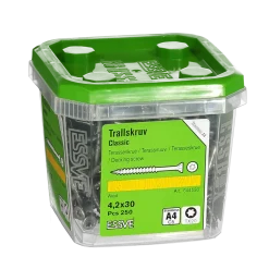 TRALLSKRUV CLASSIC ROSTFRI A4 SYRAFAST TX20 4,2X30 250ST