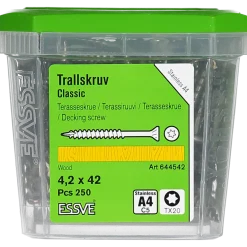 TRALLSKRUV CLASSIC ROSTFRI A4 SYRAFAST TX20 4,2X42 250ST