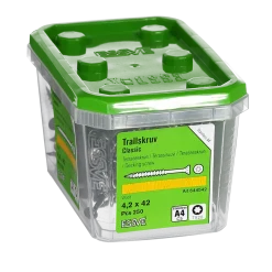TRALLSKRUV CLASSIC ROSTFRI A4 SYRAFAST TX20 4,2X42 250ST