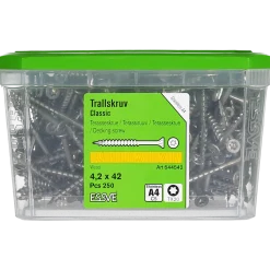 TRALLSKRUV CLASSIC ROSTFRI A4 SYRAFAST TX20 4,2X42 250ST