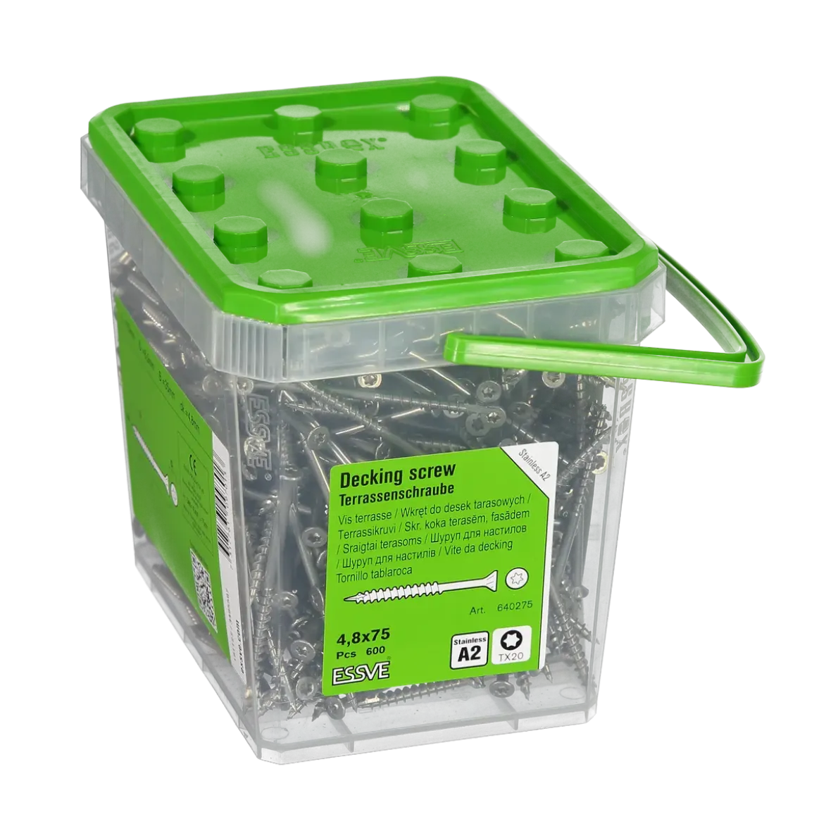 TRALLSKRUV CLASSIC ROSTFRI A2 TX20 4,8X75 600 ST