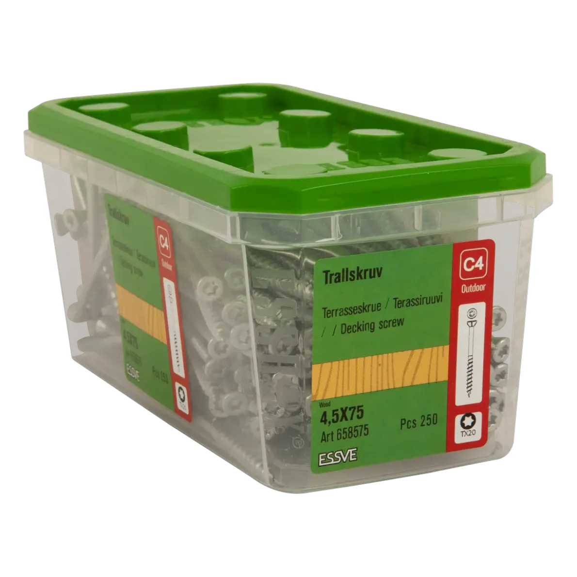 TRALLSKRUV CORRSEAL TX20 4,5X75 250ST