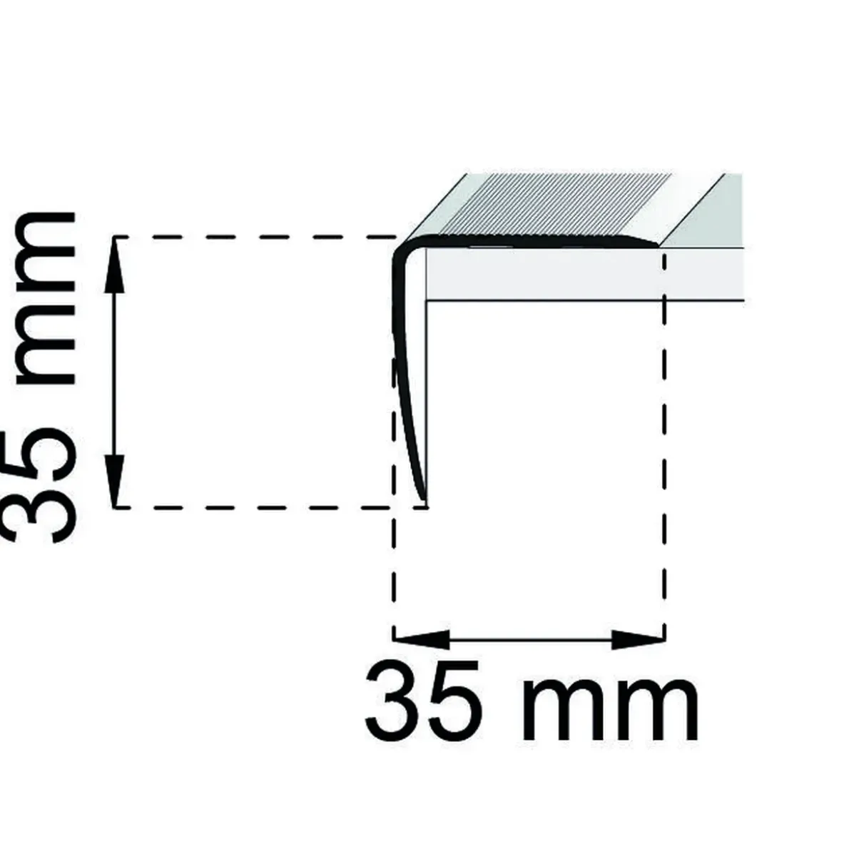 TRAPPKANTSLIST SA41 RF 200CM 35X35MM