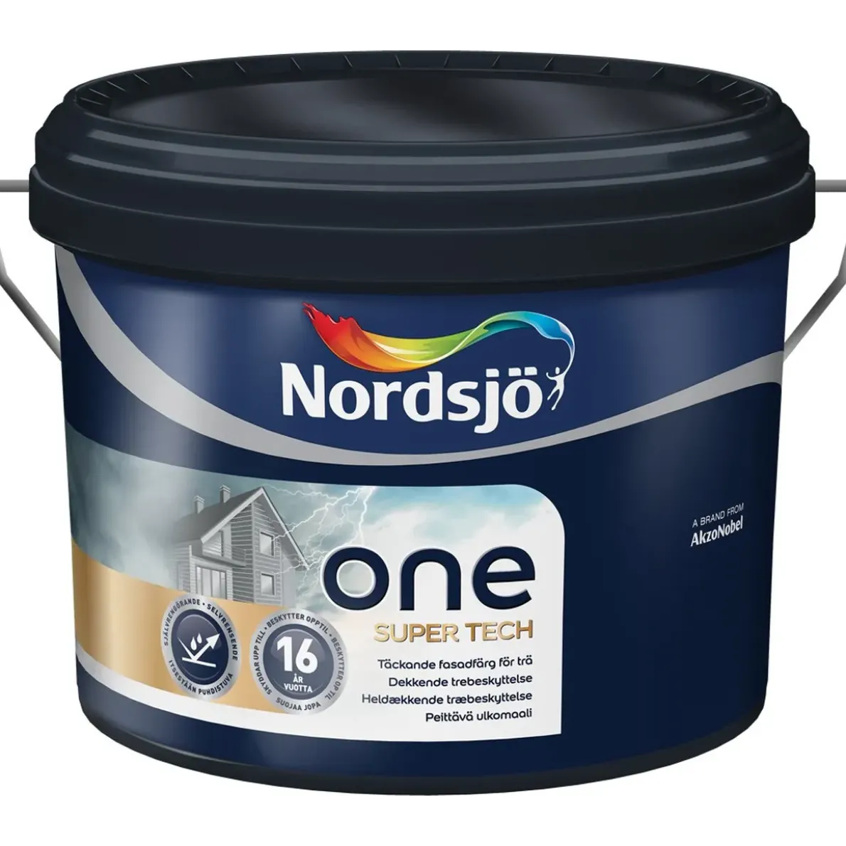 TRÄFASADFÄRG ONE SUPER TECH 337 BLACKUTOMHUS 1L