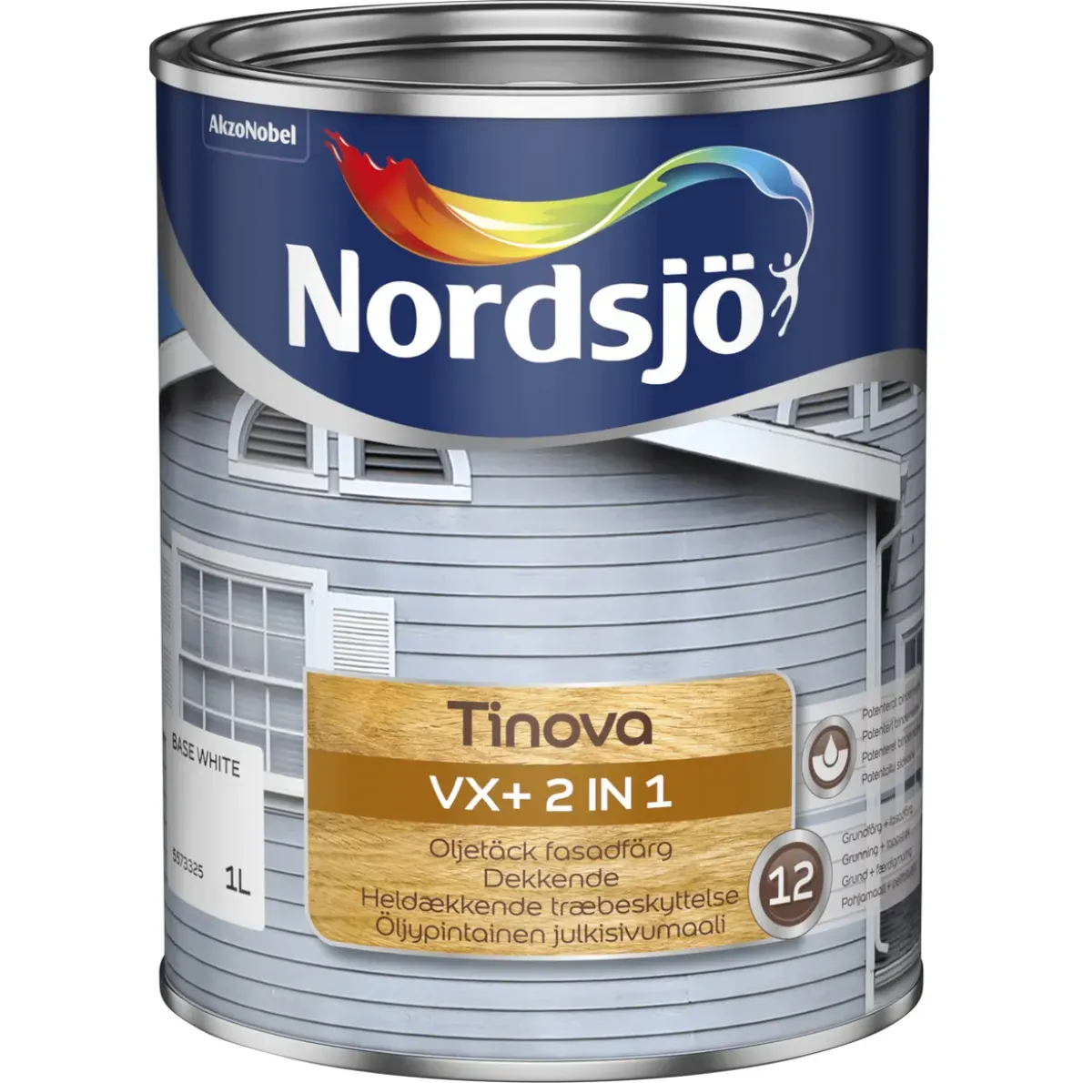 TRÄFASADFÄRG TINOVA VX+ 2 IN 1 BWUTOMHUS 1L