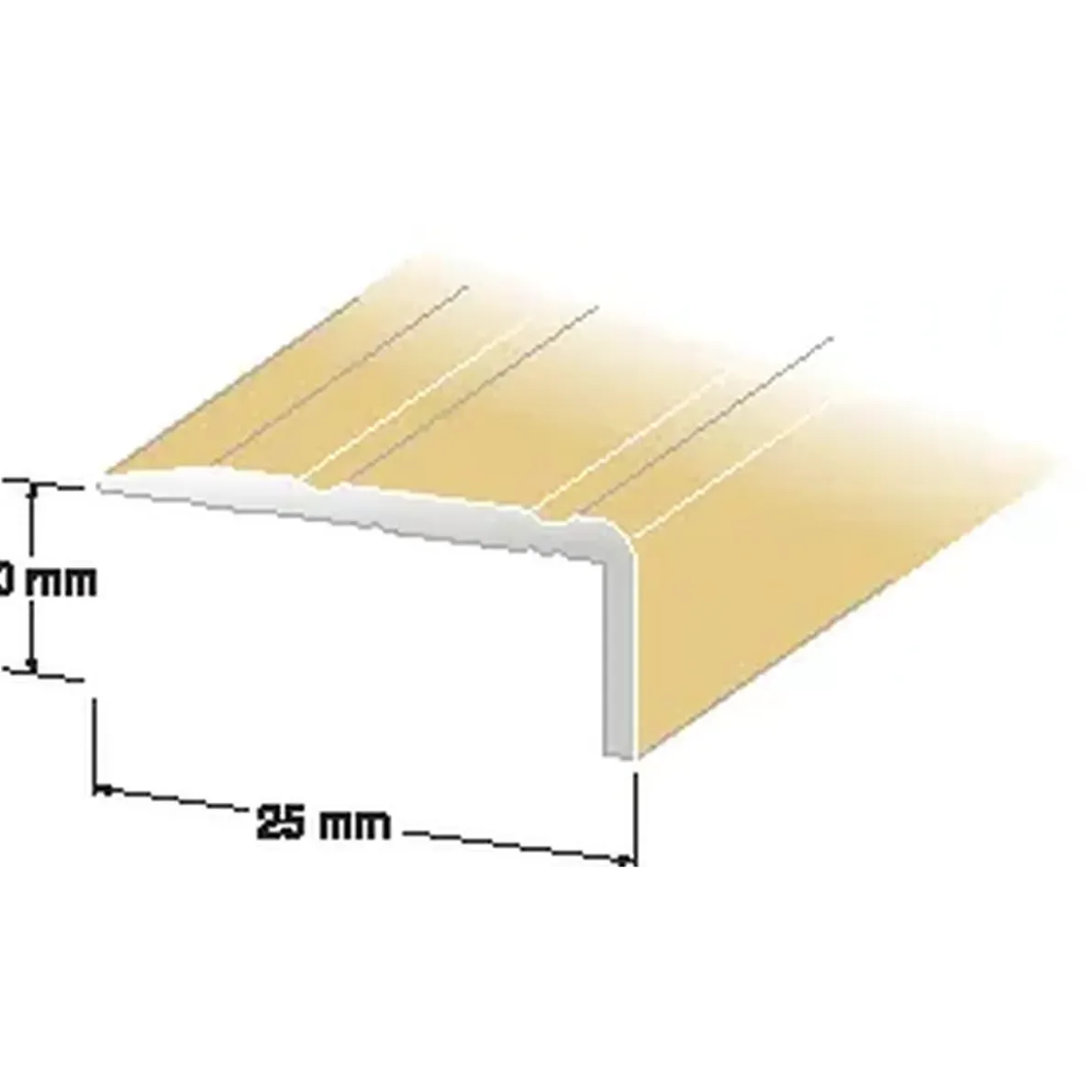 TRÖSKELLIST GULD 10X25MM 100CM