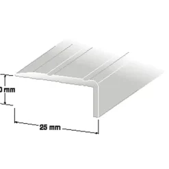 TRÖSKELLIST SILVER 10X25MM 100CM