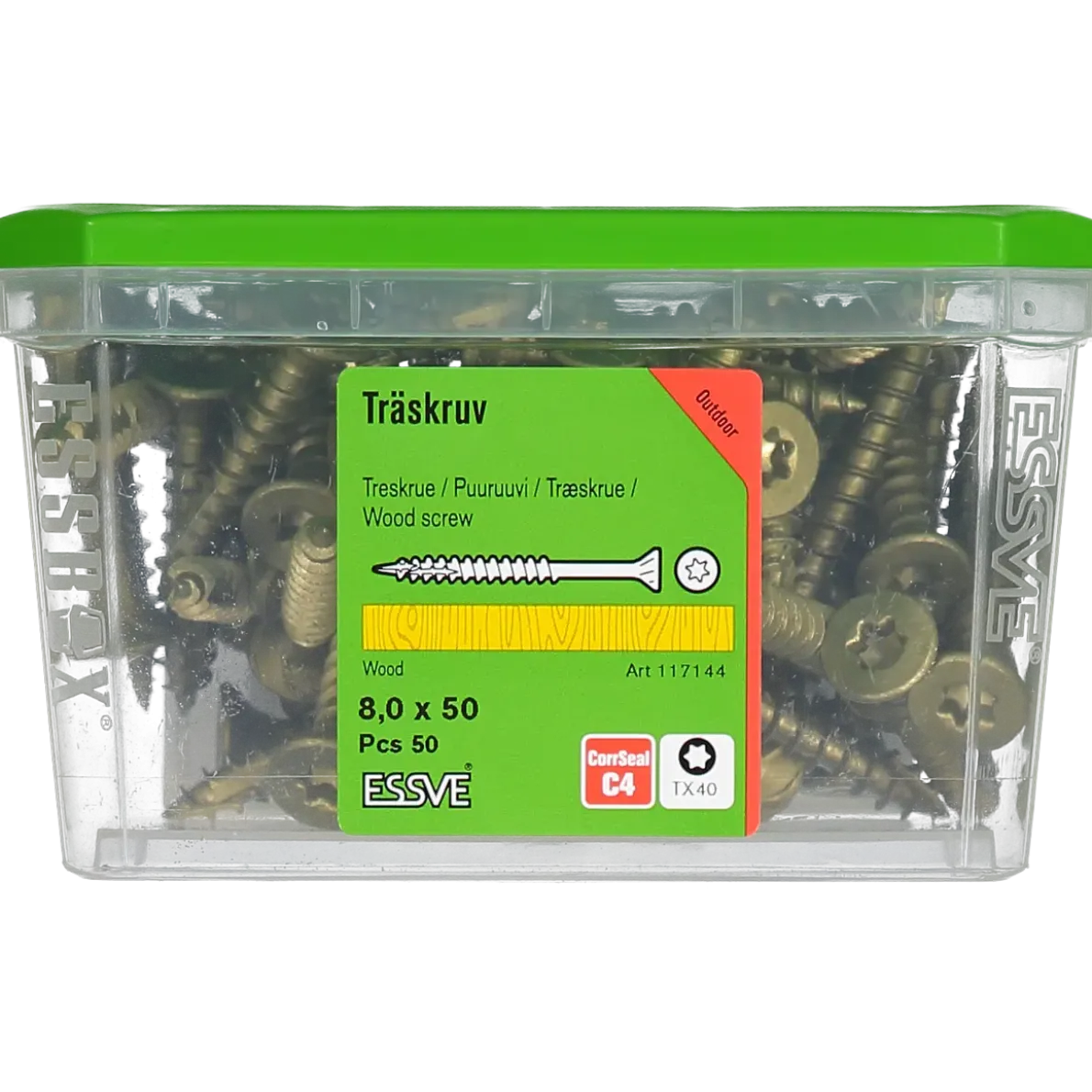 TRÄSKRUV CUTTERS FÖRSÄNKT HUVUD CORRSEAL 8,0X50 50ST