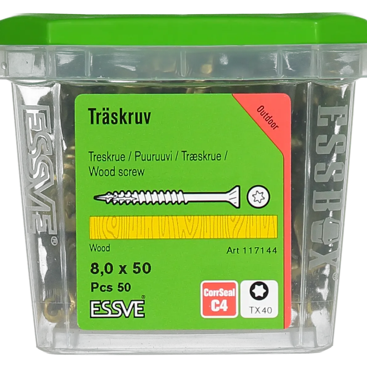 TRÄSKRUV CUTTERS FÖRSÄNKT HUVUD CORRSEAL 8,0X50 50ST