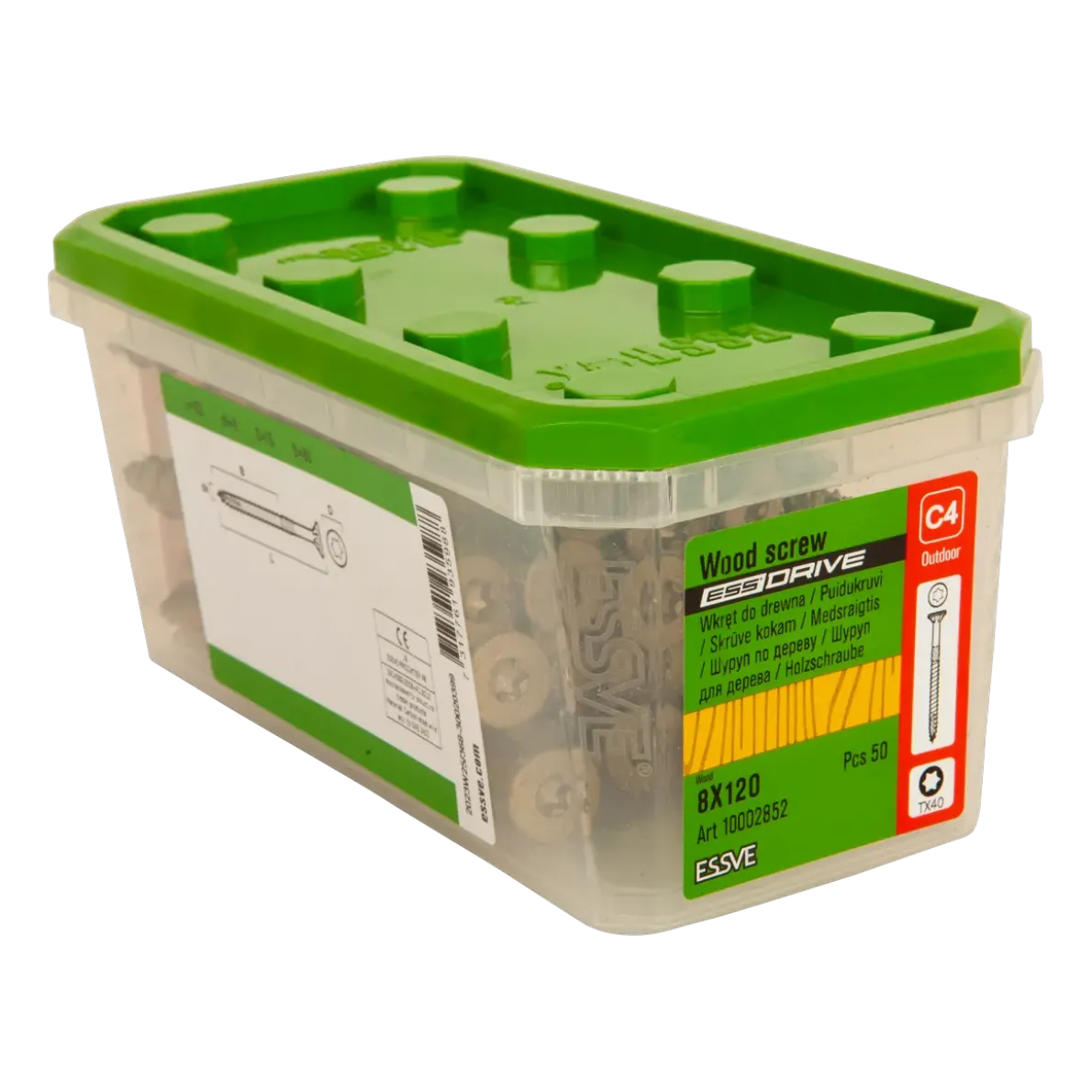 TRÄSKRUV ESSDRIVE FÖRSÄNKT HUVUD CORRSEAL 8X120 50ST