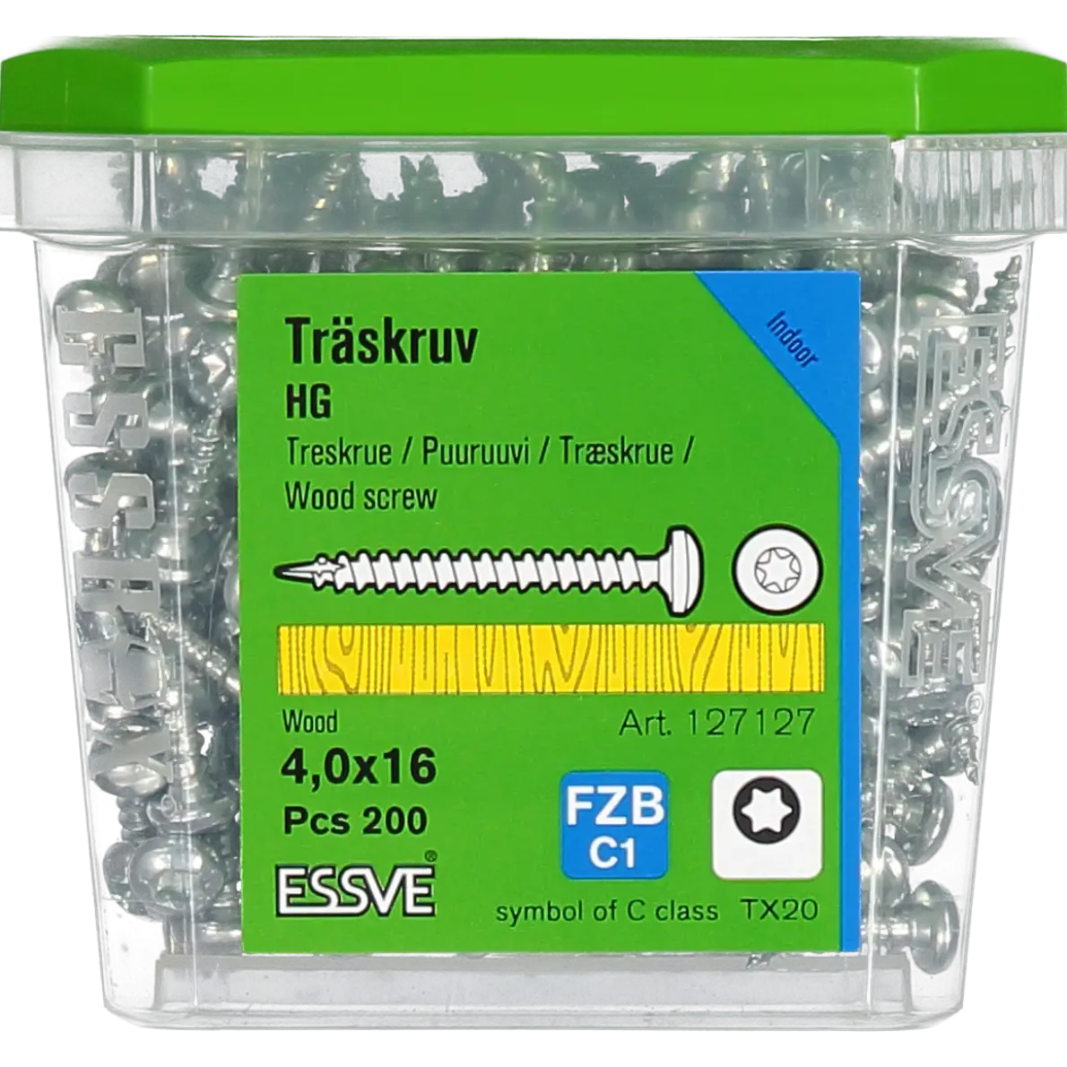 TRÄSKRUV KULLRIGT HUVUD TX20 HELGÄNGAD FZB 4,0X16 200ST