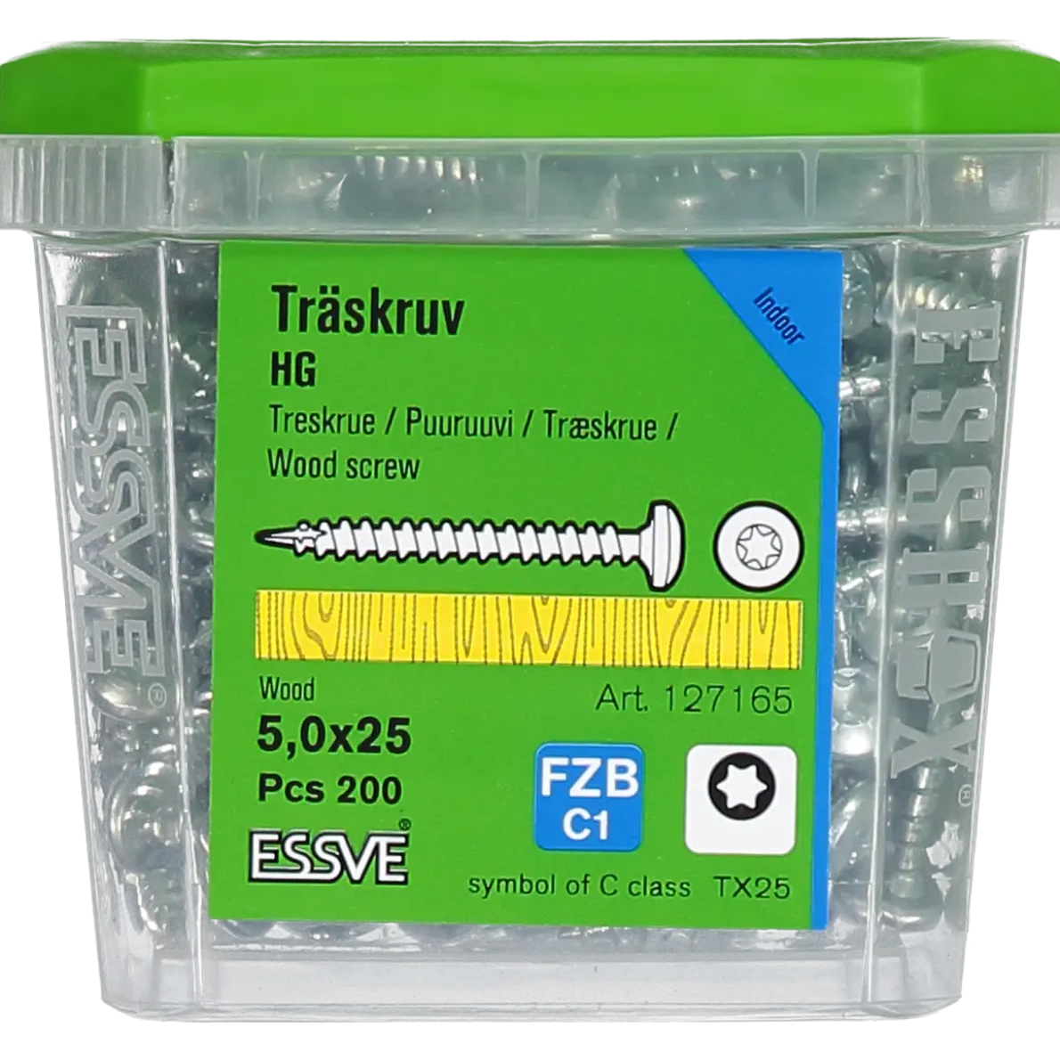 TRÄSKRUV KULLRIGT HUVUD TX25 HELGÄNGAD FZB 5,0X25 200ST
