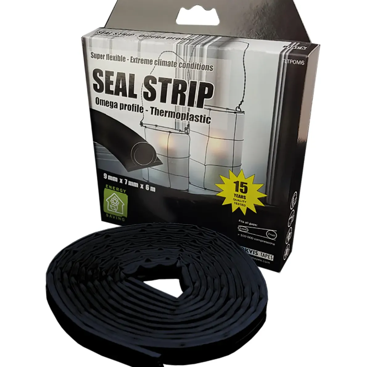 TÄTLIST OMEGA THERMOPLASTIC SVART 9X7MM 24M