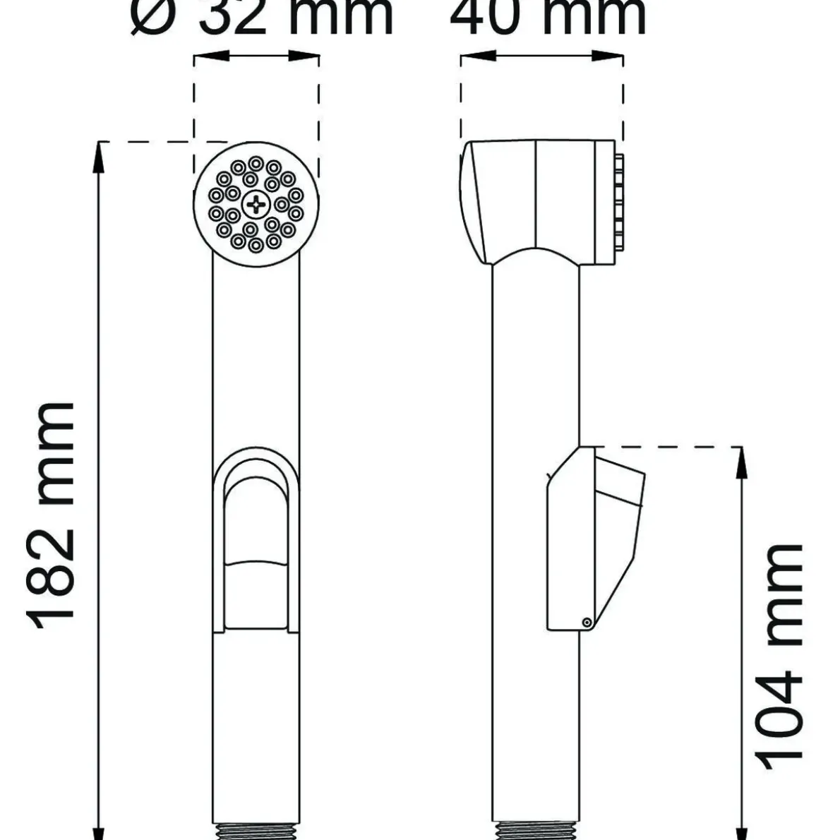 UNIVERSALDUSCH LILLY KROM D32MM/SLANG 150CM