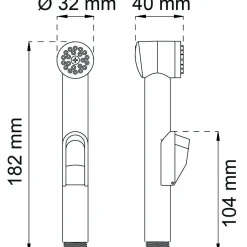 UNIVERSALDUSCH LILLY VIT D32MM/SLANG 150CM